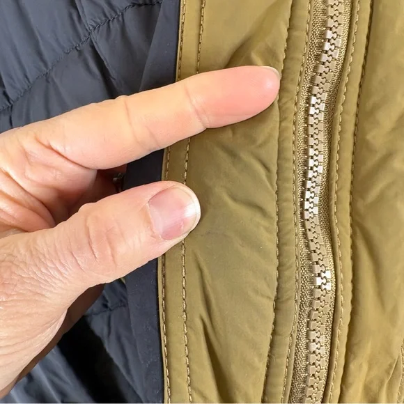 Free People Movement Parker Packable Puffer Coat Dark Navy & Brown Medium Hooded - Picture 12 of 13